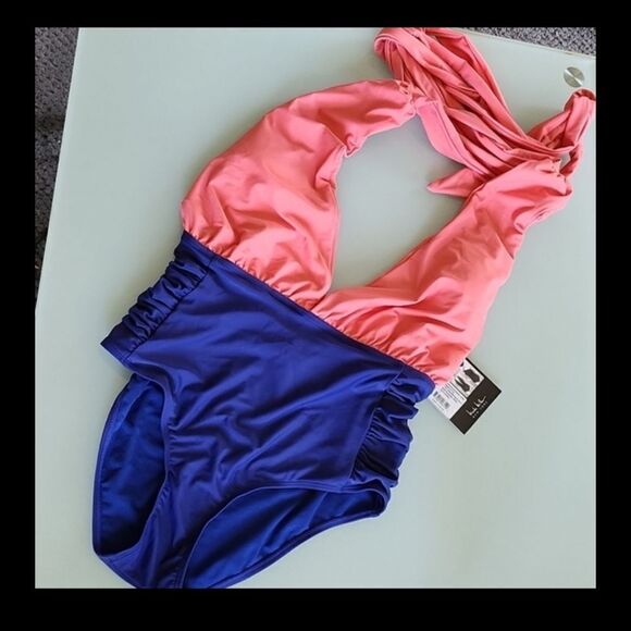 Nicole Miller Convertible One Piece Swim Suit - Picture 2 of 6